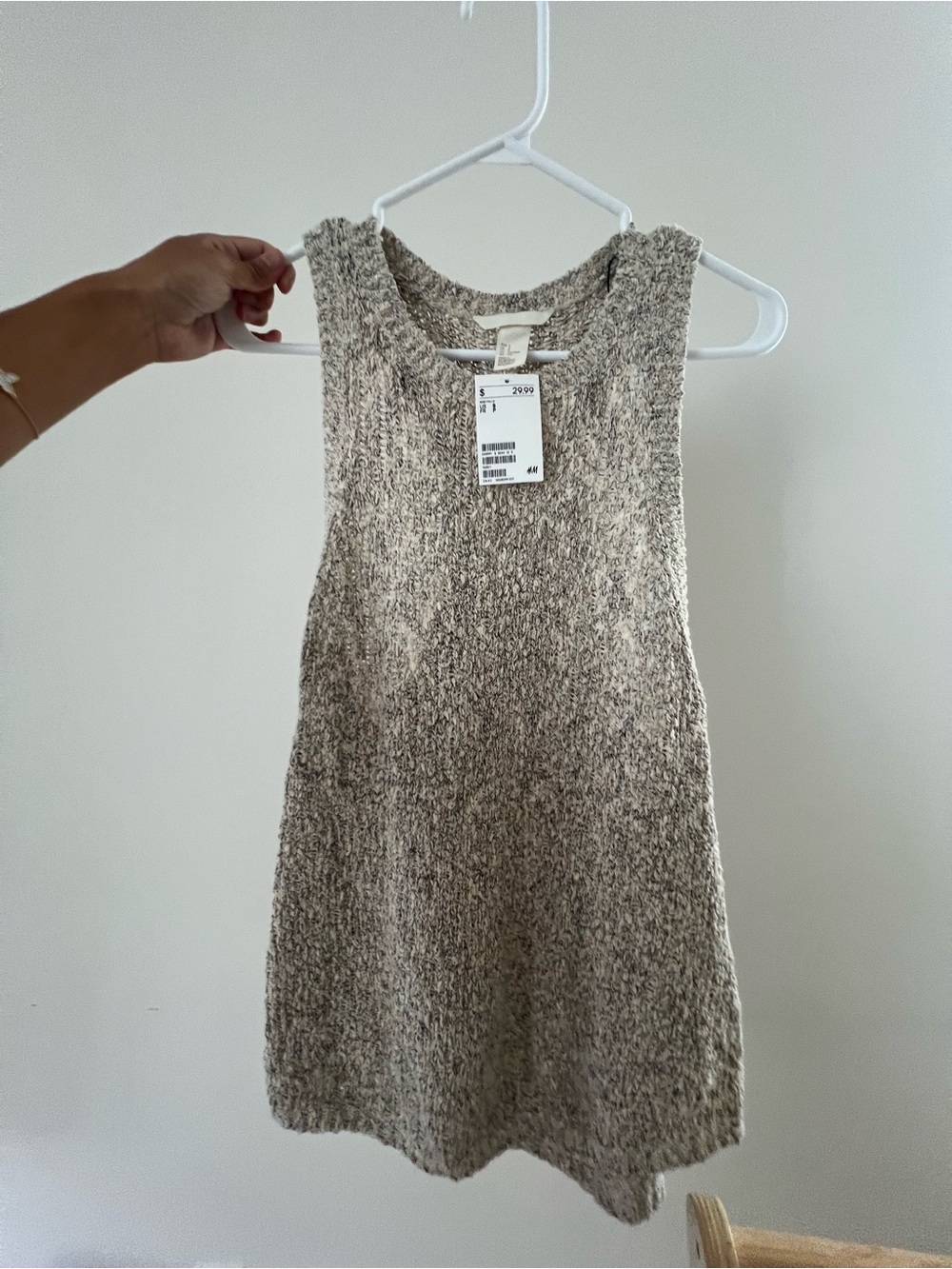 H&M Marled Beige Knit Tank Top